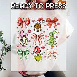 Grinchmas Squad Ready to Press DTF, Cute Cindy Lou Print, Heat Press DTF Transfer, Grinchy Print, Xmas Tree DTF, Grinchmas Coquette Print