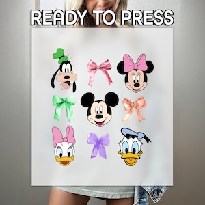 Disney Coquettes Ready to Press DTF, Mickey Mouse Print, Heat Press DTF Transfer, Funny Goofy Print, Pluto Lover DTF, Donald Duck Print