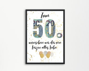 50th birthday | 50 | birthday gift money gift birthday | digital download | birthday present 50 picture frames | around