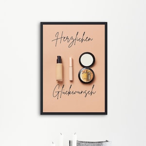 Regalo de cumpleaños para mujeres y niñas para imprimir, regalo de dinero para el cumpleaños en diseño cosmético, espejo de maquillaje en polvo