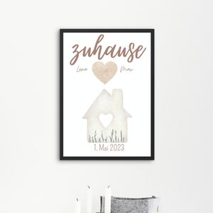 Cadeau de pendaison de crémaillère pour votre premier appartement, achat de maison, personnalisé avec nom et date à imprimer, cadeau de pendaison de crémaillère pour les amis