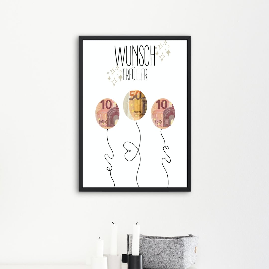 Geldgeschenk Geburtstag Luftballons Wunscherfüller für Etsy Österreich