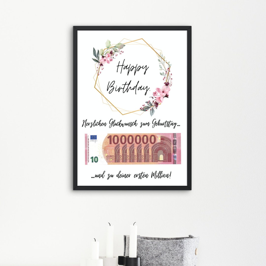 Geburtstagsgeschenk Geldgeschenk Geburtstag Erste Million Etsy