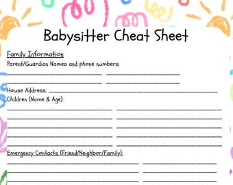 Ein Spickzettel für Babysitter