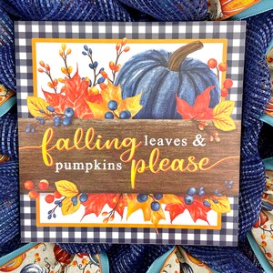 Pumpkin wreath for front door, fall harvest decor, deco mesh autumn wreath image 2