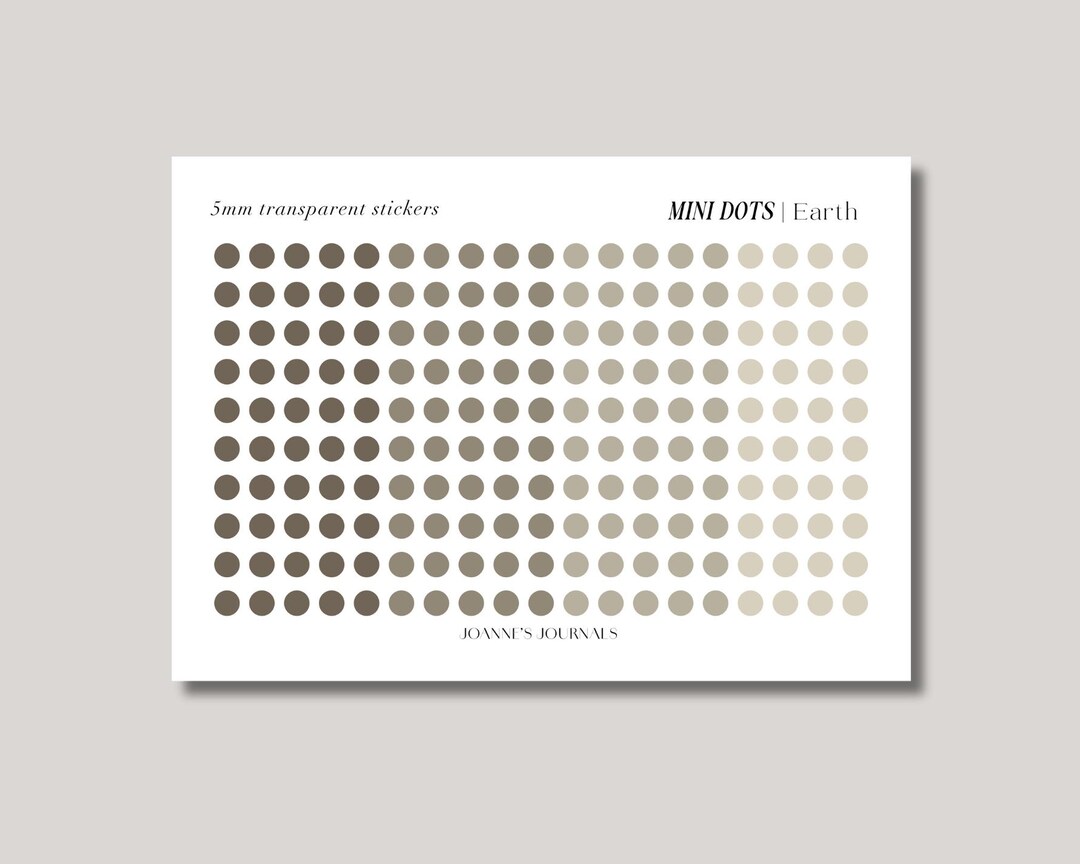 Earth Mini Dot Stickers, A6, Planner Accessories, Planner Stickers ...