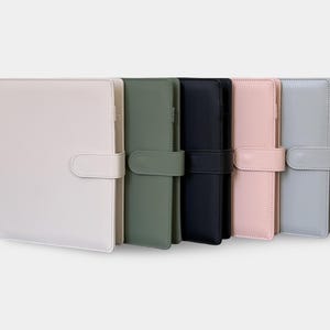 A5, Pasta de couro vegana, Organizador, Várias cores, Capa de planejador, Diário, Agenda, Recarregável, Presentes para ela, Estética, Luxo