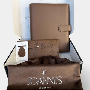 Coleção Luxe Binder, Pasta de argolas, Bolsa de planejador, Marcador de livro, Bolsa de pano, Couro vegano, Popular, Luxo, Moderno, Marrom, Cobre, Bege, Plano