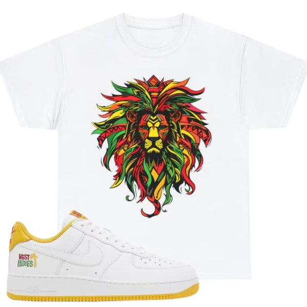 Shirt To Match Air Force 1 Low West Indies University Gold Unisex Tee Sneaker Shirt Gift For Him Lion Shirt For Air Force 1 Gift DX1156 101