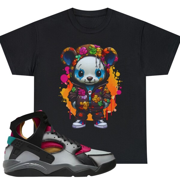 Shirt To Match Air Flight Huarache Airbrush Bordeaux Unisex Tee Bear Shirt Gift For Huarache Shirt Sneaker T Shirt Sneaker Tee FD0189 001