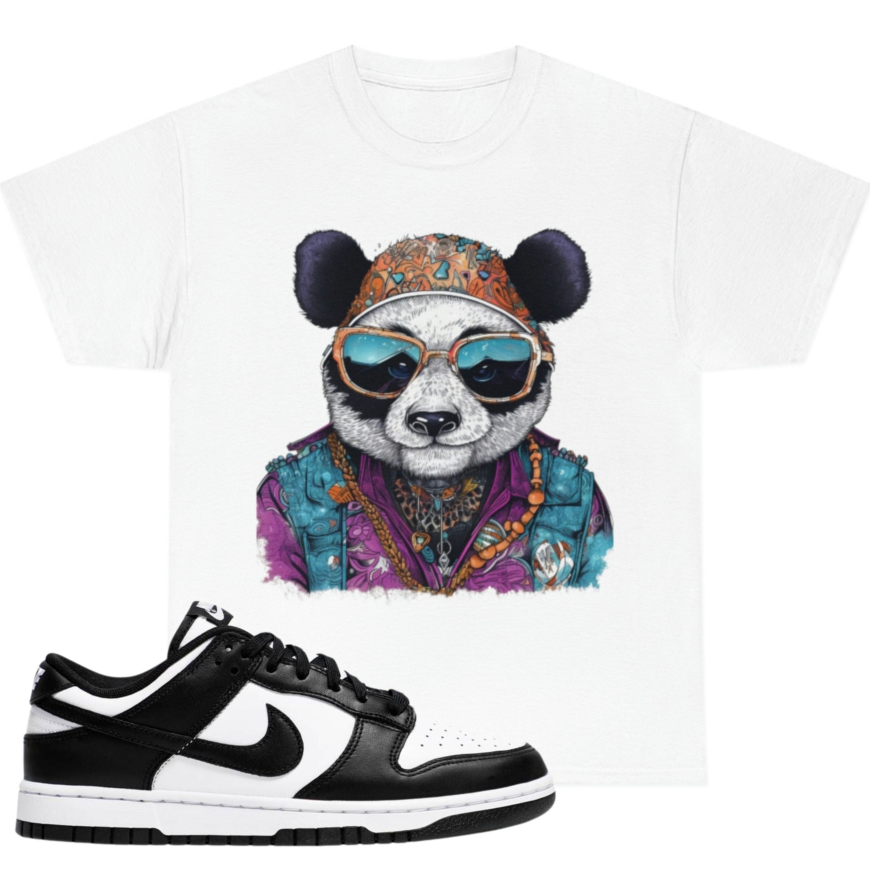 Shirt to Match Nike Dunk Low White Black Panda DD1391-100 