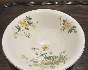 Vintage Knowles USA Servierschüssel mit floralen gelben Blumen