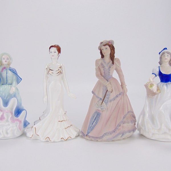 Coalport Figurine Mixed Lot of Miniatures x4 Beau Monde Charlotte, Crystal etc.