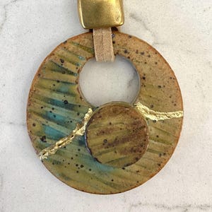 Handmade Kintsugi Moon Pendant Necklace