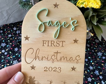 Personalised My First Christmas Plaque