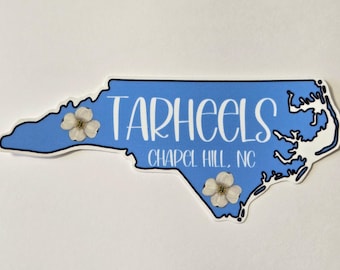 Tarheels Sticker | Chapel Hill NC Sticker | NC Sticker | Water-resistant Sticker