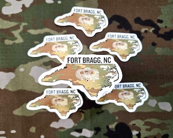 Fort Bragg NC Sticker | Ft Bragg Sticker | Vinyl Sticker | Military Sticker | US Army Sticker | Weatherproof Sticker