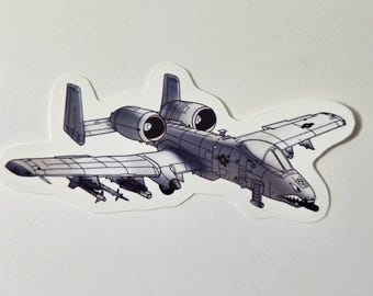 A-10 Warthog Sticker | Military Sticker | Army Sticker | US Army Sticker | Vinyl Sticker | Water-resistant Sticker