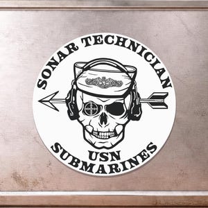 Pegatinas redondas de calavera marinera de la Fuerza Submarina de Estados Unidos, para interior y exterior.
