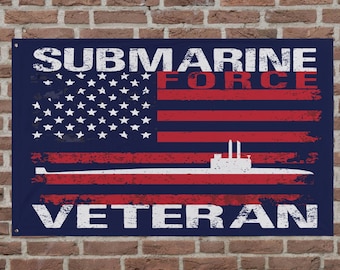 United States Submarine Force Veteran USA Flag