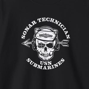 Sonar Technician Submarines STS Sailor Skull US Submarine Force Silent Service Dolphins Unisex Heavy Blend™ Crewneck Sweatshirt
