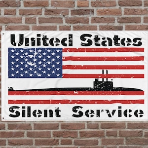 United States Submarine Silent Service Distressed White Flag