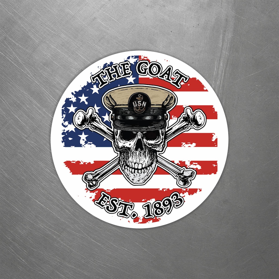 US Naval the Goat Chief Skull & Crossbones Est. 1893 CPO Pride Military ...