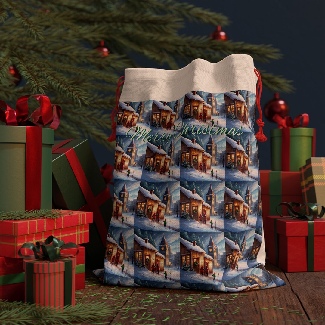 Gift Bag Merry Christmas Santa's Gift Bag Santa's Etsy