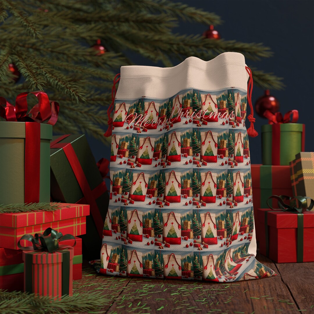 Gift Bag Merry Christmas Santa's Gift Bag Santa's Etsy