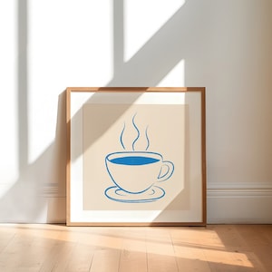 Impresión de arte de la taza de café / Cartel amante del café / Decoración de la cafetería / Arte de la pared de la cocina / Decoración de la pared de moda / Arte de la pared imprimible / Descarga instantánea