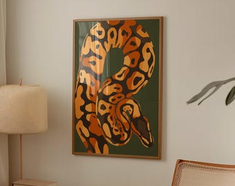Ball Python Art Print | Colorful Snake Illustration (Digital Download)