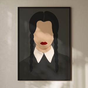 Wednesday Addams Portrait | Addams Family Art Print | Halloween Wall Art | Spooky Decor | Boho Artwork | Printable Art | Digital Download