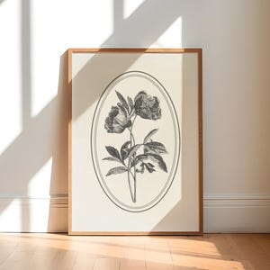 Vintage Floral Print | Botanical Flower Lithograph | Floral Drawing | Gallery Wall Art | Cottage Printable Art | Instant Digital Download