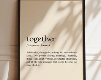 Together Definition Print | Romantic Wall Art (Digital Download)
