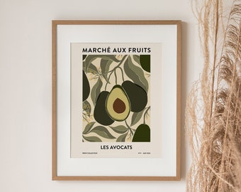 Avocado Print | Fruit Market Print | Abstract Wall Art | Botanical Poster | Avocado Illustration | Printable Kitchen Art | Digital Download