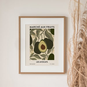 Avocado Print | Fruit Market Print | Abstract Wall Art | Botanical Poster | Avocado Illustration | Printable Kitchen Art | Digital Download