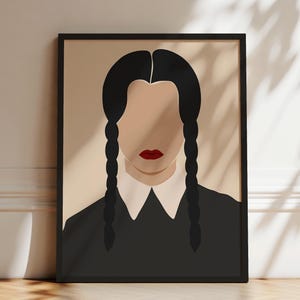Wednesday Addams Portrait | Addams Family Art Print | Halloween Wall Art | Spooky Decor | Boho Artwork | Printable Art | Digital Download