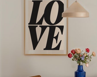 Love Art Print | Typography Poster | Trendy Art | Retro Type Poster | Valentine's Day | Gallery Wall Art | Printable Art | Instant Download