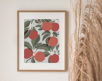 Abstract Apples Print | Botanical Kitchen Wall Art (Instant Download)