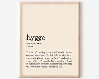Hygge Definition Print | Cozy Scandinavian Wall Art (Instant Download)