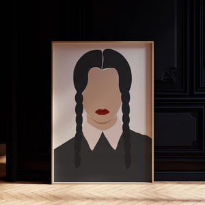 Wednesday Addams Portrait | Addams Family Art Print | Halloween Wall Art | Spooky Decor | Boho Artwork | Printable Art | Digital Download