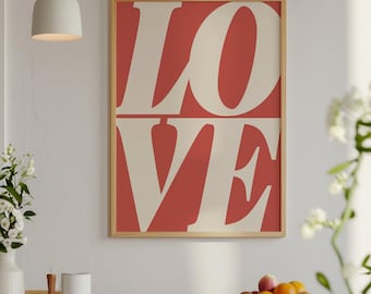Love Art Print | Typography Poster | Trendy Art | Retro Type Poster | Valentine's Day | Gallery Wall Art | Printable Art | Instant Download