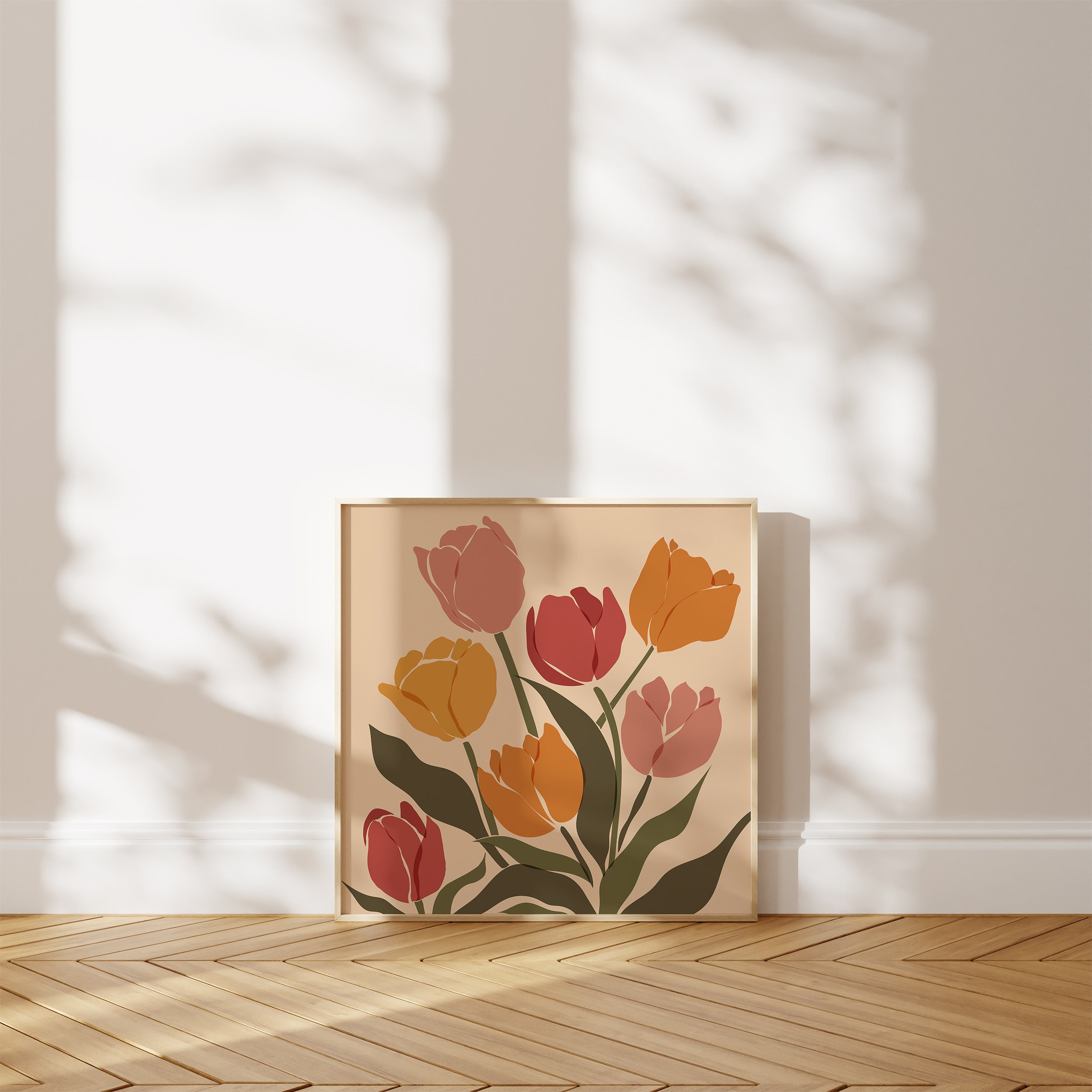 Abstract Tulip Art Print | Flower Market Botanical Poster (instant ...