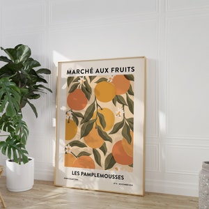 Grapefruit Print Fruit Market Print Abstract Art Botanical Art Grapefruit Illustration Printable Kitchen Art Digital Download image 5