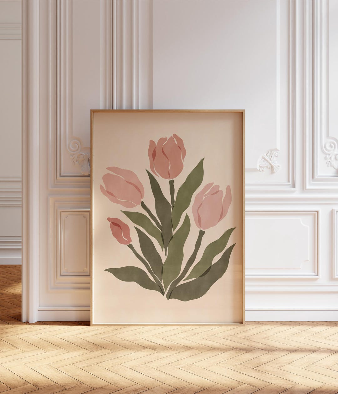Pink Tulip Botanical Print | Flower Market Poster (instant Download) - Etsy