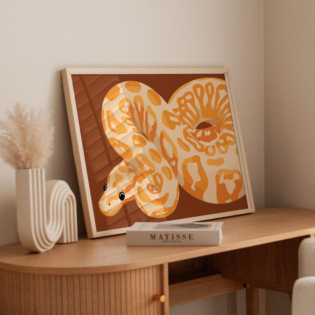 Colorful Ball Python Art Print | Jungle Safari Decor (digital Download ...