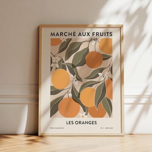 Oranges Print | Fruit Market Print | Abstract Wall Art | Botanical Poster | Orange Illustration | Printable Kitchen Art | Digital Download