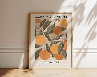 Oranges Print | Fruit Market Print | Abstract Wall Art | Botanical Poster | Orange Illustration | Printable Kitchen Wall Art | Boho Artwork