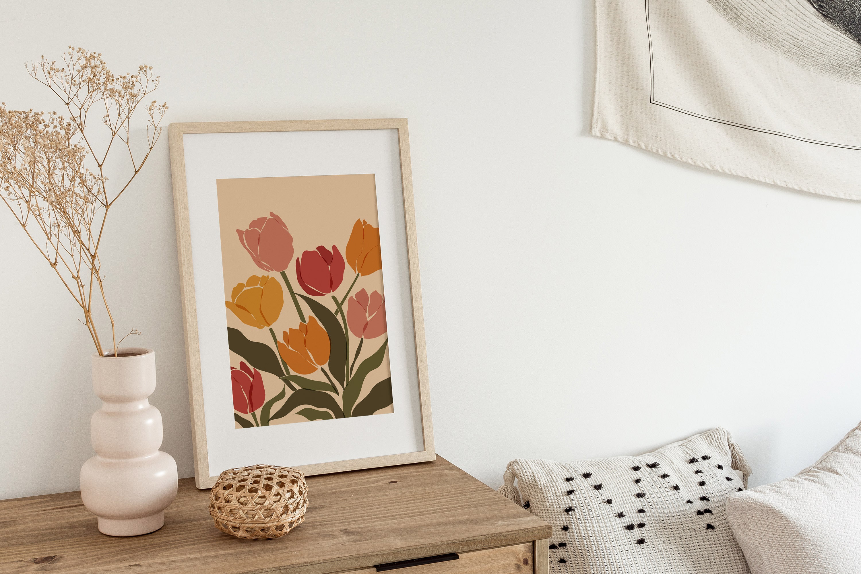Abstract Tulip Art Print | Flower Market Botanical Poster (instant ...
