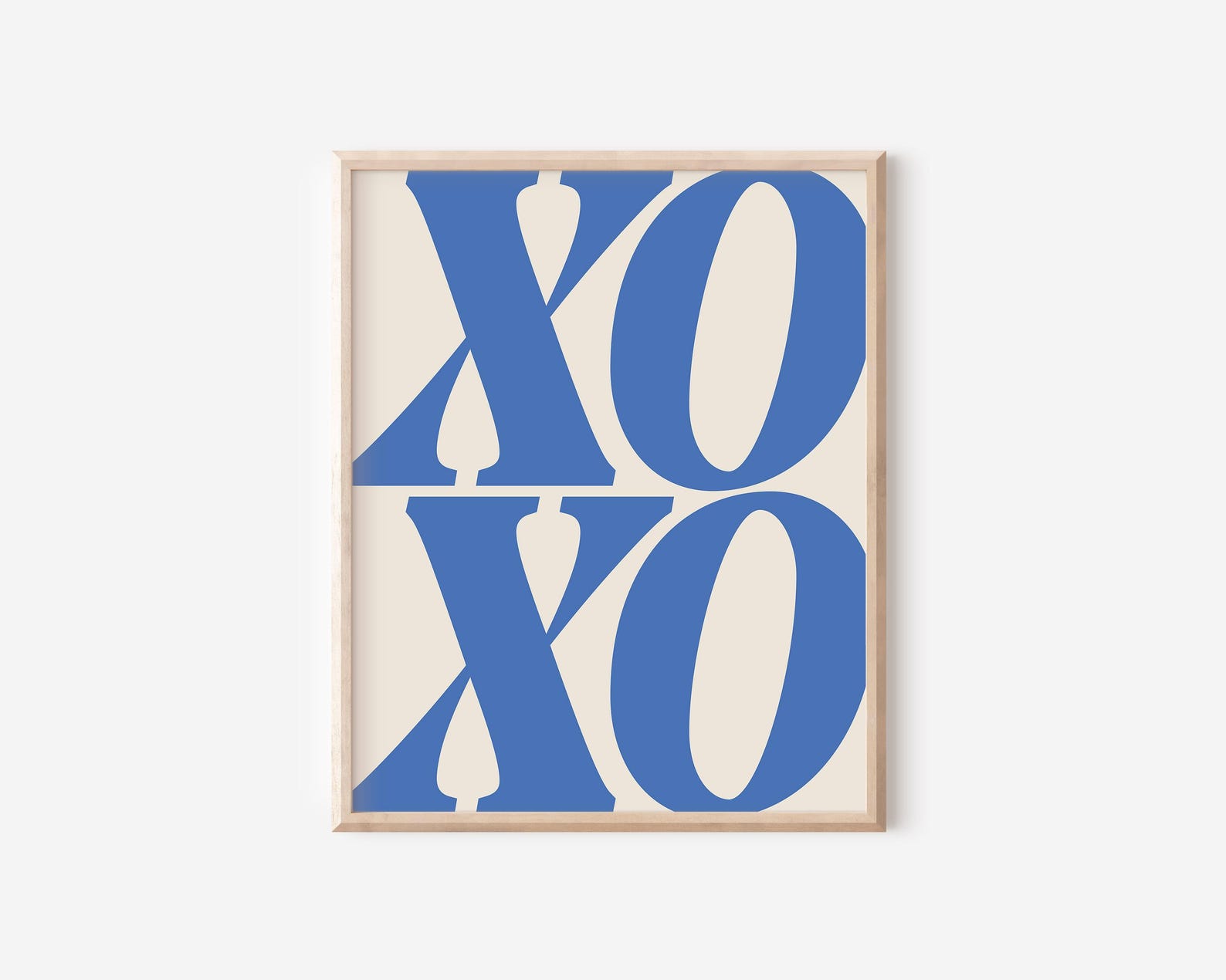 Blue XOXO Art Print | Retro Typography Poster (digital Download) - Etsy